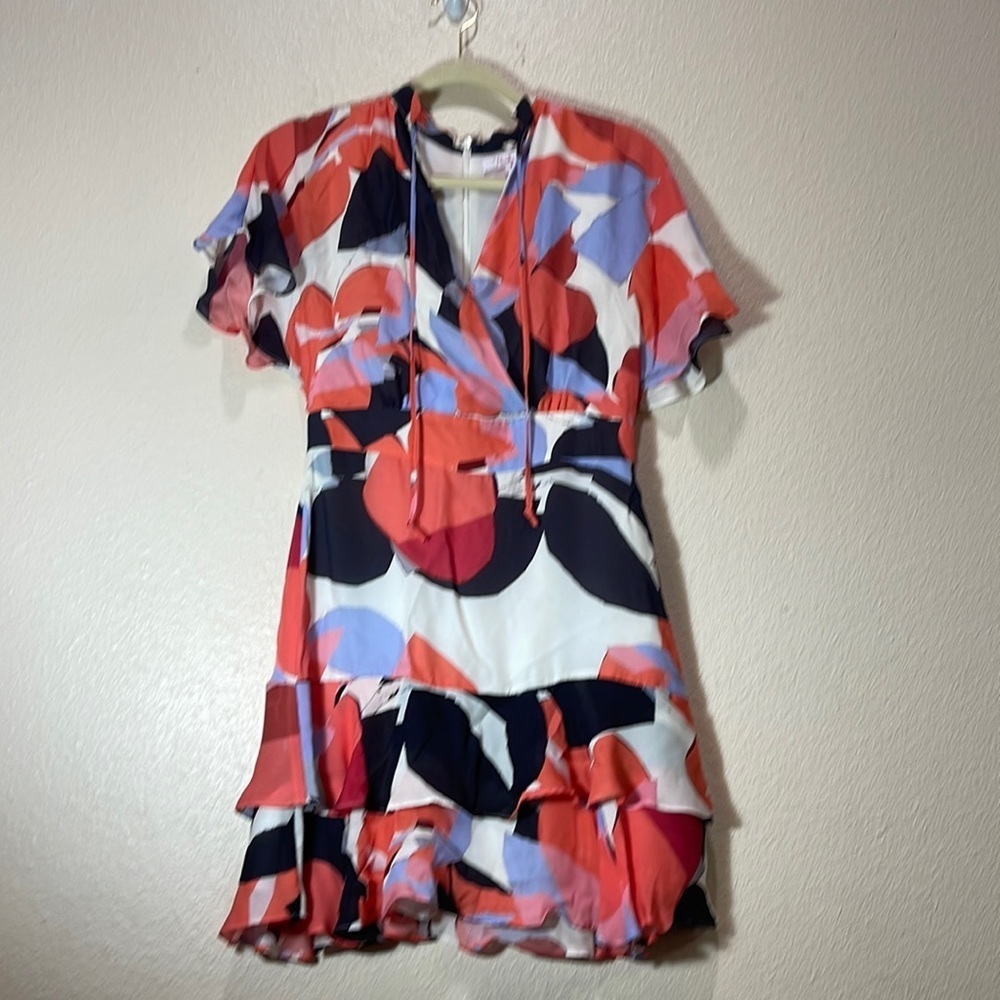 Parker Silk Abstract Mini Dress 2